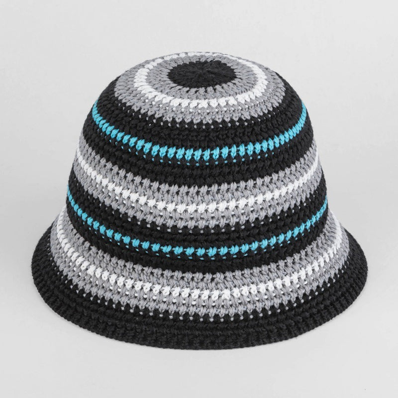 Dopamine Color Foldable Storage Bucket Hat Women's Fashion Color Woven Face Small Bucket Cap