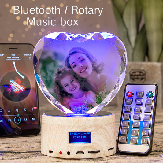 Crystal Bluetooth Speaker Faceted Peach Heart Base