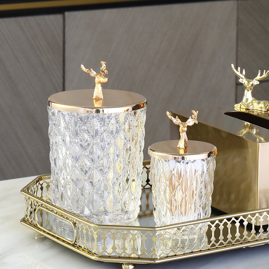 Coffee Table Glass Storage Jar Tooth Swab Cotton Swab Storage Box