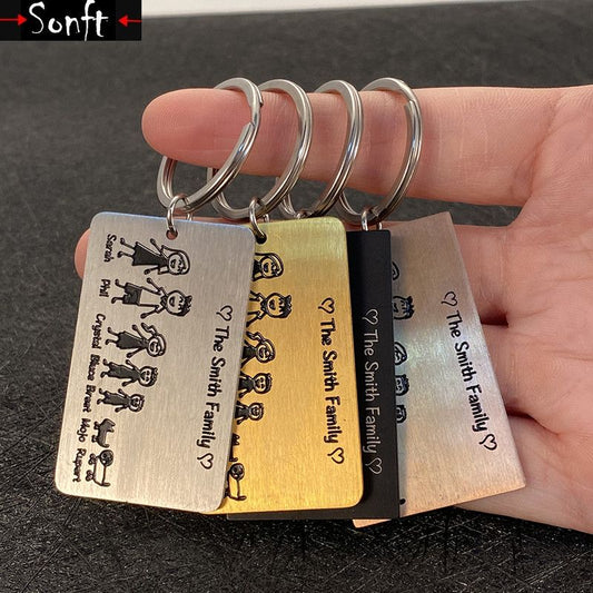 Personalized Family Love Keyring Cute Keychain Customized N