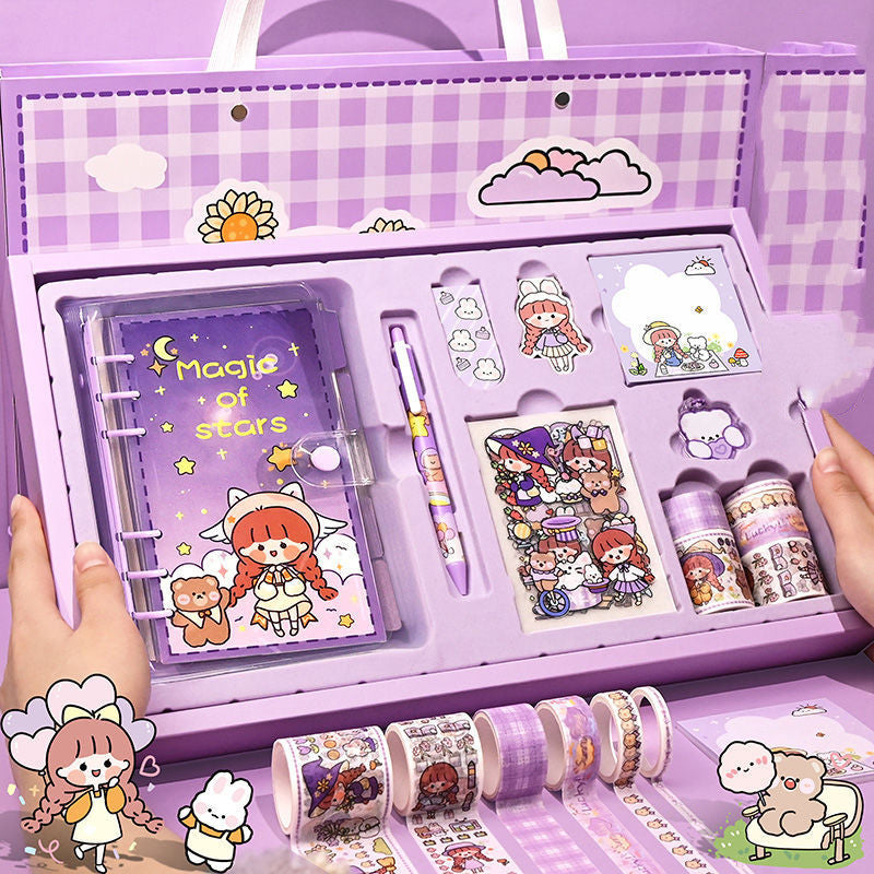 Hand Account Book Gift Box Set Cute Girl Heart Notebook