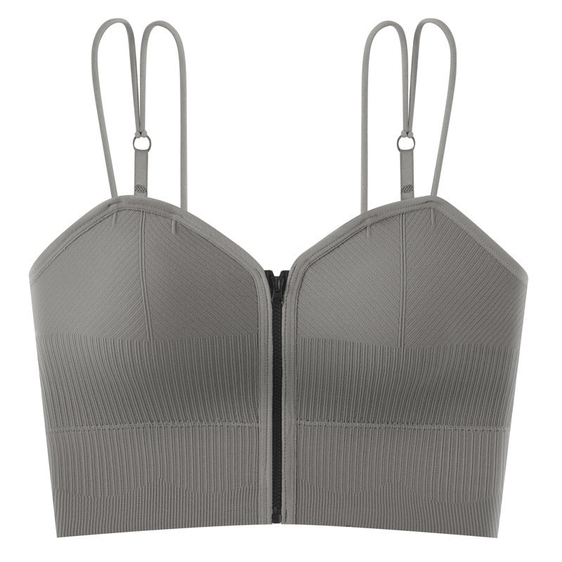 Fashion Zipper With Beautiful Back Suspender Vest