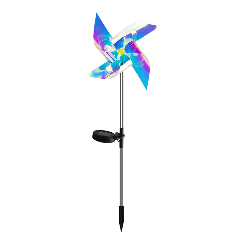 LED Solar Laser Magic Color Windmill Ground Plug Lamp Household