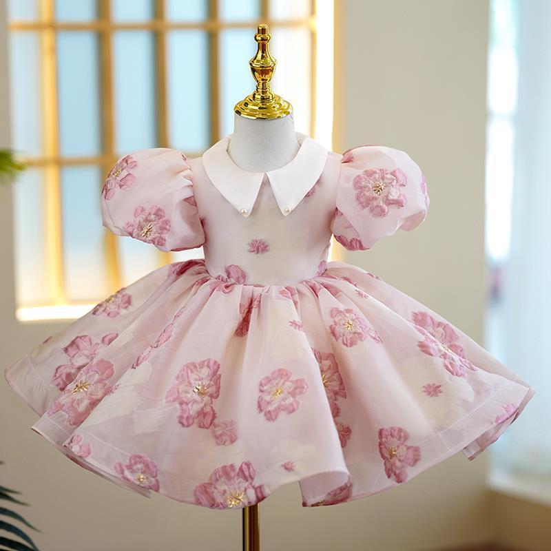 Piano Playing Flower Girl's Wedding Little Girl Princess Dress Birthday Costume