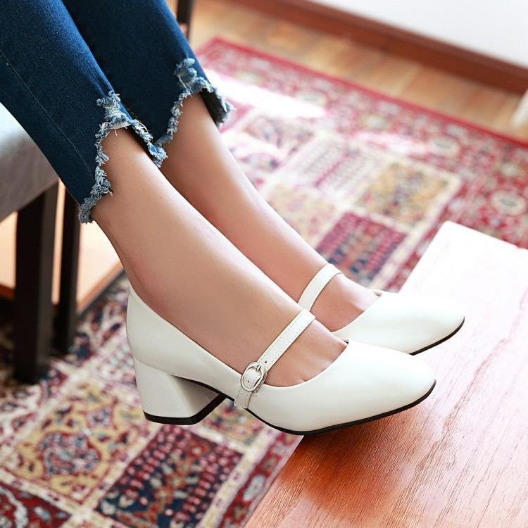 Women's Square Toe Medium Heel Plus Size Shoes