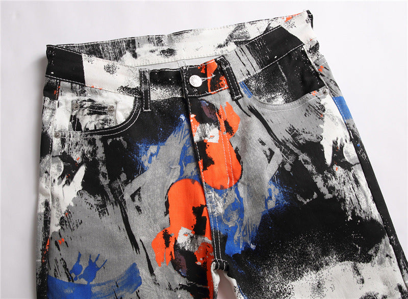 Floral Pants Digital Printing Men's Slim Fit