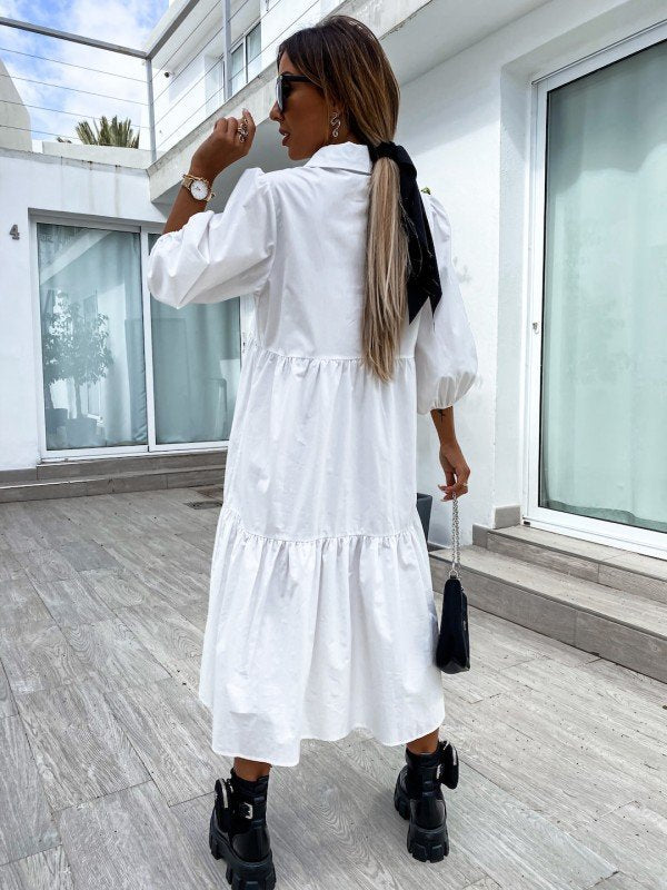 Shirt Lapel Plus Size Loose Swing Dress