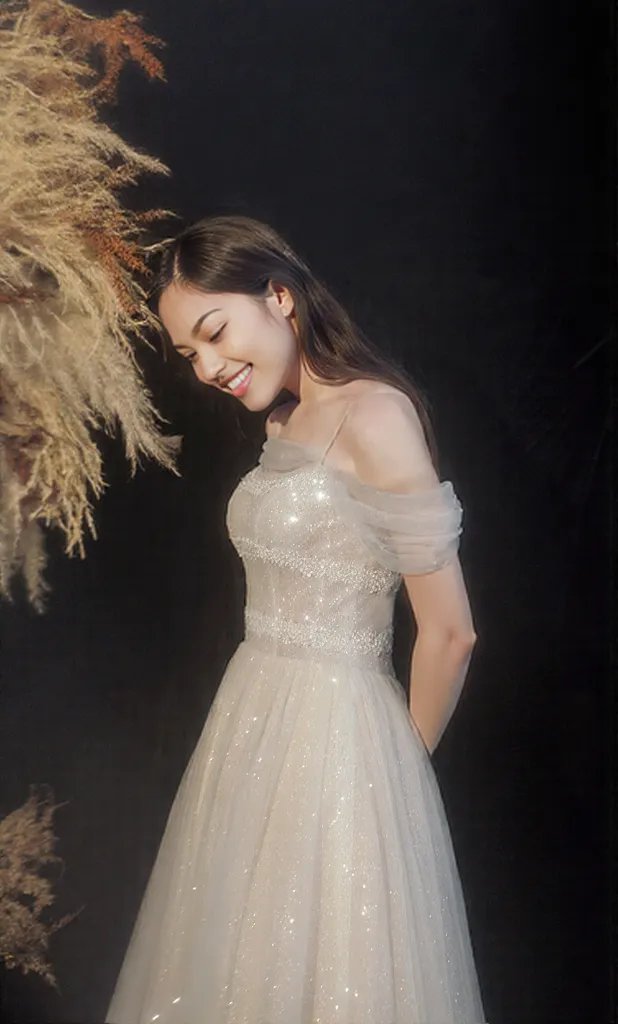 Soft champagne white gold grey evening Dress Skirt Slim Off Shoulder