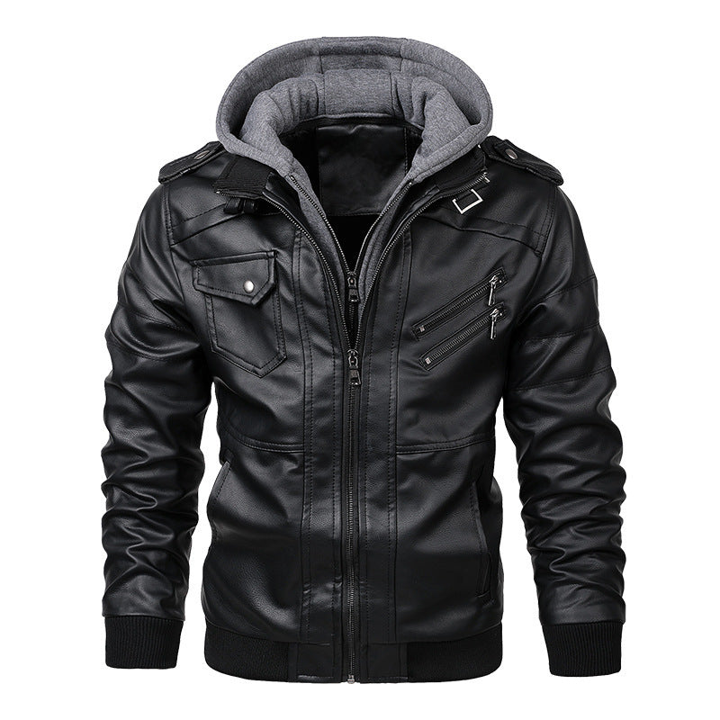 Motorcycle Winter Coat With Removable Hood