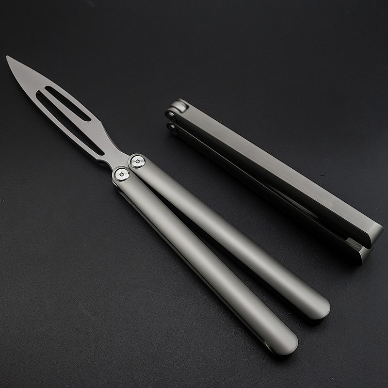 S Titanium Alloy Butterfly Knife Unopened Folding Fancy Hand Knife