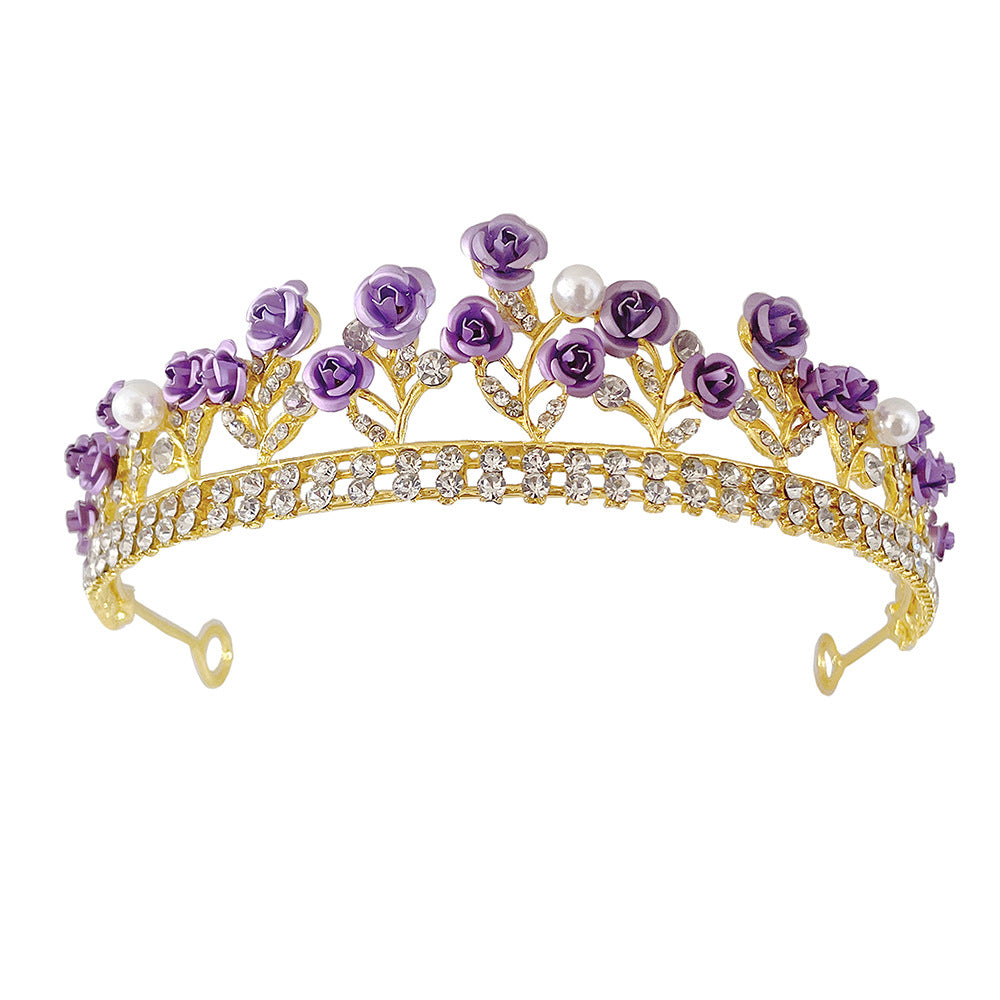 Purple Rose Crystal Jewelry Crown - FLIPSTYLEZLLC