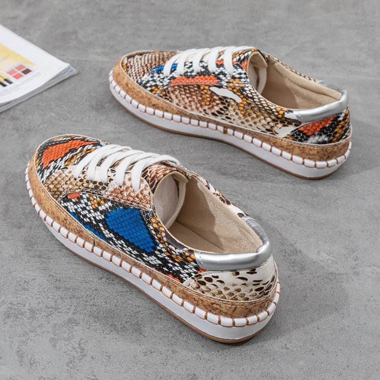 Platform Snake Print Fashion Casual Single Women Shoes - FLIPSTYLEZLLC