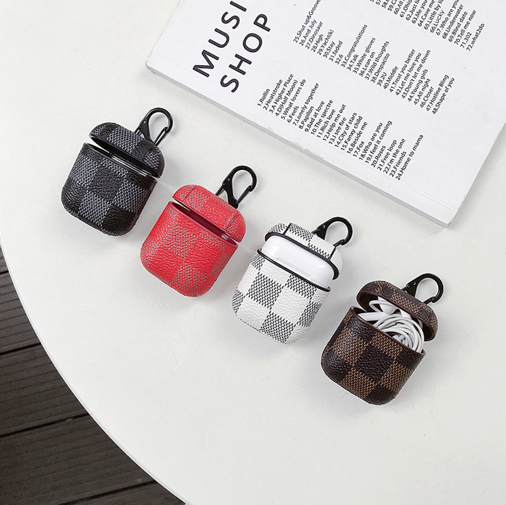 Compatible with Jacket anti-lost hook wireless Bluetooth headset 2 generation leather case lattice hard shell tide