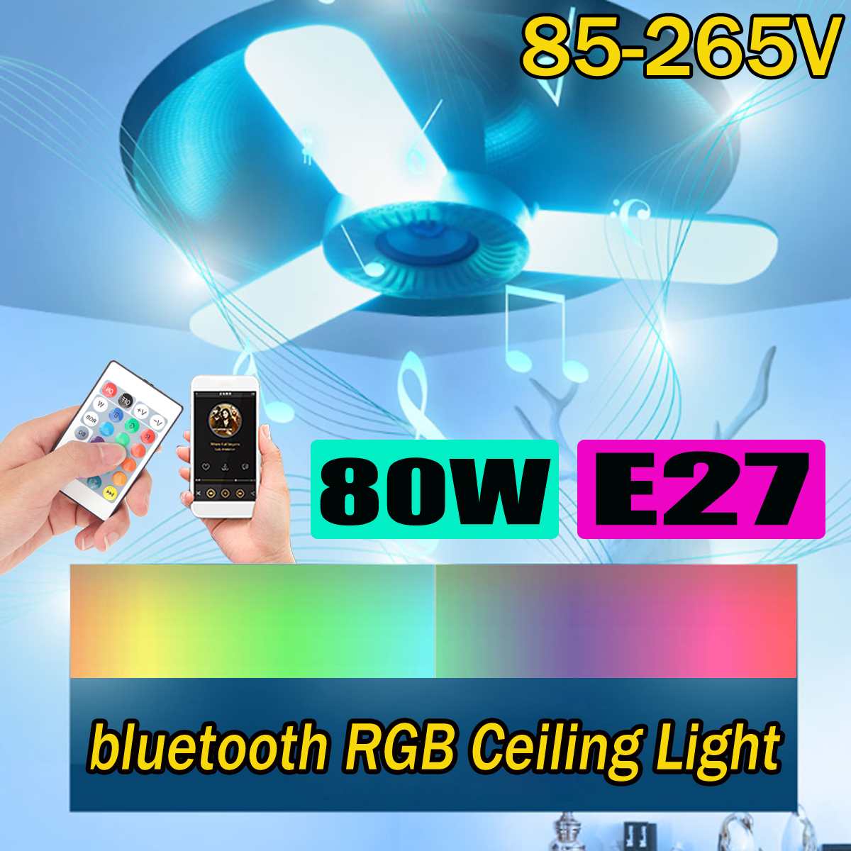RGB three leaf folding Bluetooth music lamp - FLIPSTYLEZLLC