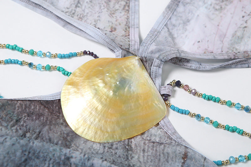 Deep V Hot Girl Halter Lace-up Backless High Waist Dress