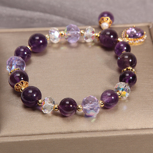 Women's Natural Vintage Purple Crystal Bracelet