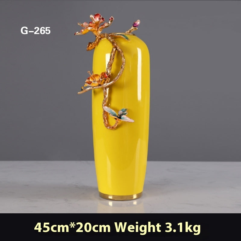 Light Luxury Enamel Vase American Living Room Desktop Ceramic