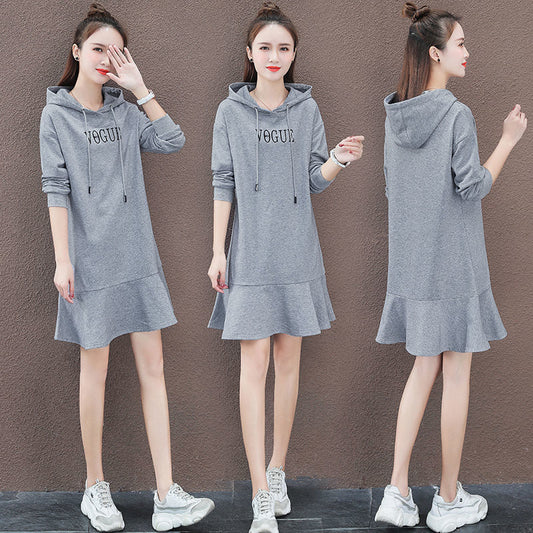 Long Sleeve Loose Plus Size Fashion Dress