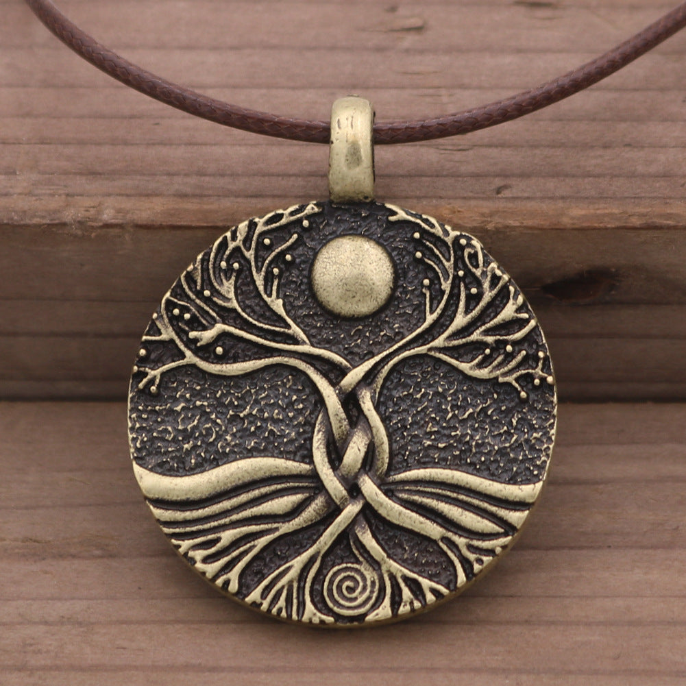 Ancient Moon World Tree Pendant European And American Fashion Jewelry