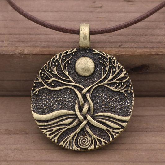 Ancient Moon World Tree Pendant European And American Fashion Jewelry