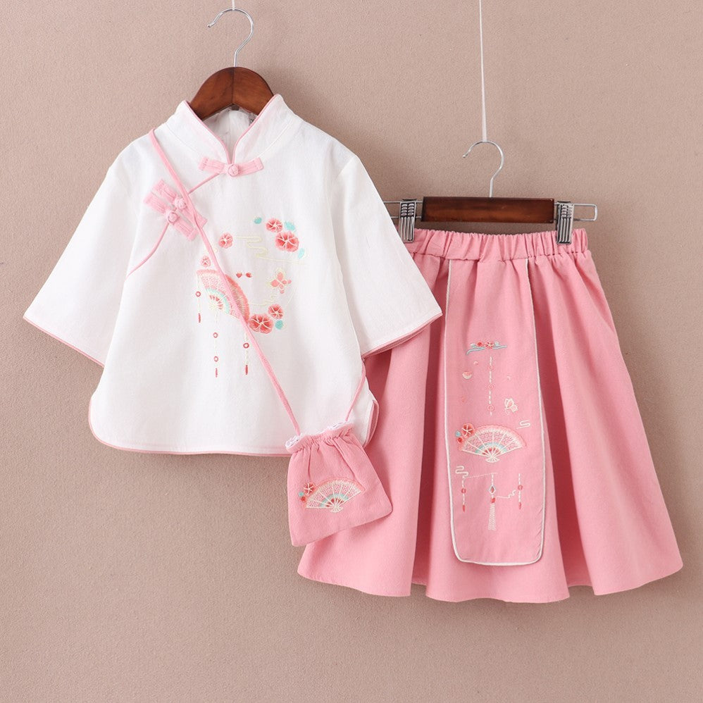 Girls' Antique Summer Chinese Style Skirt