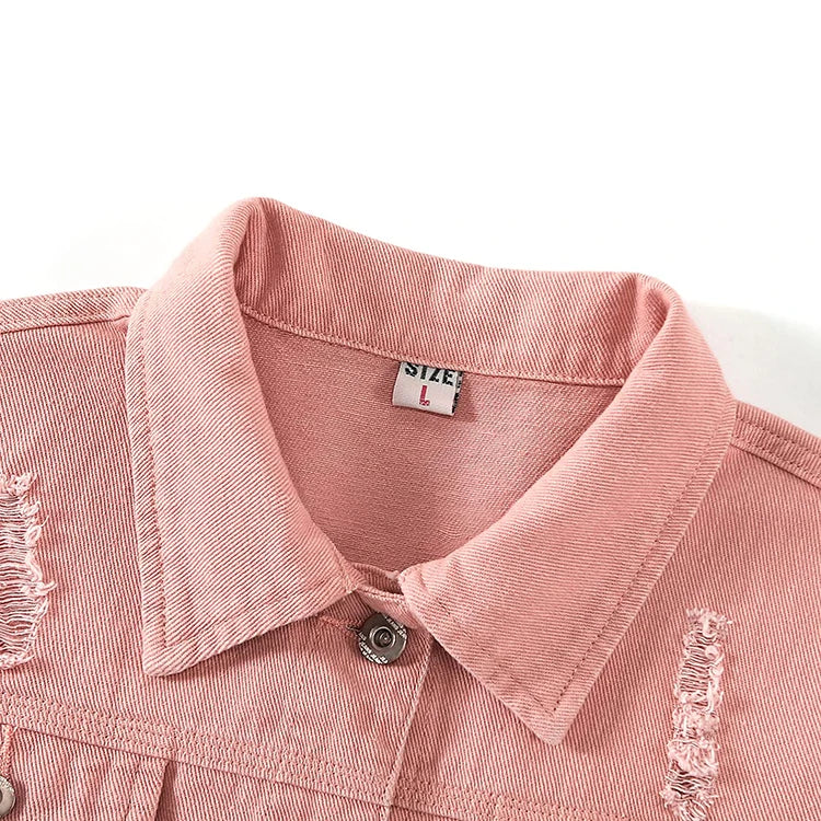 Women's Gothic Fashion Crop Top Denim Jacket Short Lightweight Fitted Stretchy Breathable Eco-Friendly Quick Dry Pockets Button