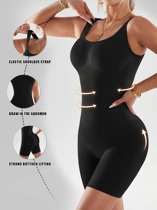 Women's 1pc Yoga Jumpsuit, Bodysuit, Seamless Shapewear Romper - High Elasticity, Tummy Control and Lifting, Elegant Multi-Color Sleeveless Bodysuit, Suitable for Fitness and Training, Elastic Fabric, Opaque for Daily Wear an