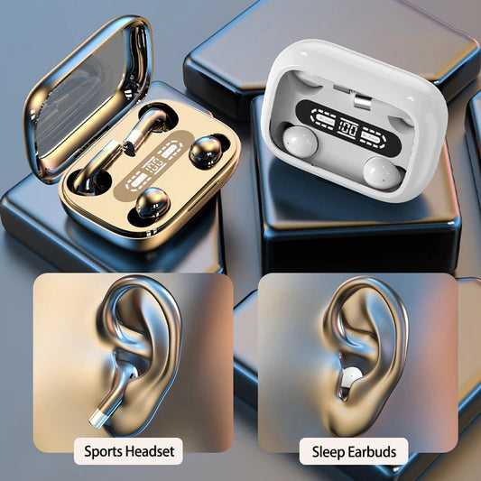 TWS Wireless Bluetooth Headphones ENC Noise Canceling with Mic Earphones Invisible Sleeping Earbuds Sports Waterproof Headset 