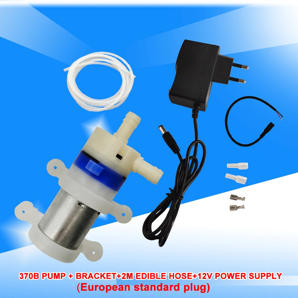 12V Micro DC Water Pump Food Grade Water Dispenser 370 Mini Pump 0.7-1.2L/min Low Noise Long Life Self-priming Pump Customized