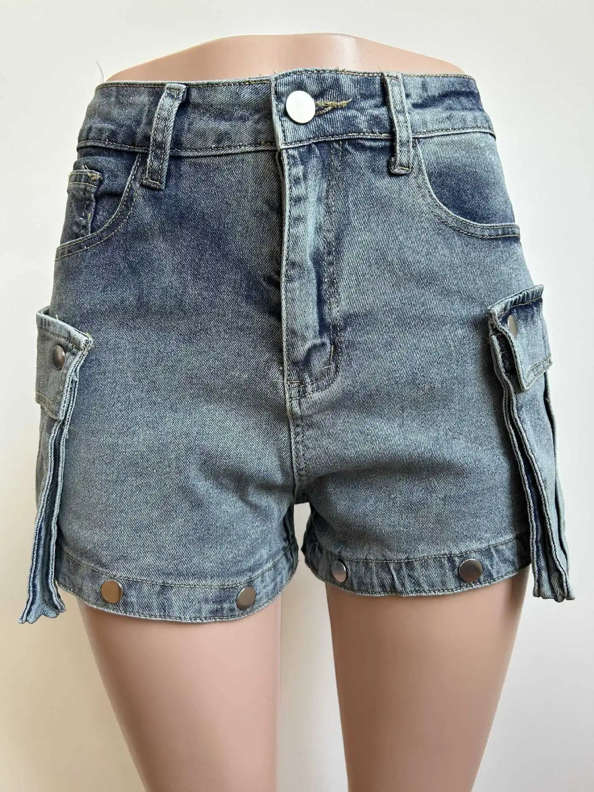 2025 New Design Women's Casual Cotton Stretch Washed Jeans Removable Denim Y2K Pants Multi-Pocket Shorts Trendy Trouser Legs