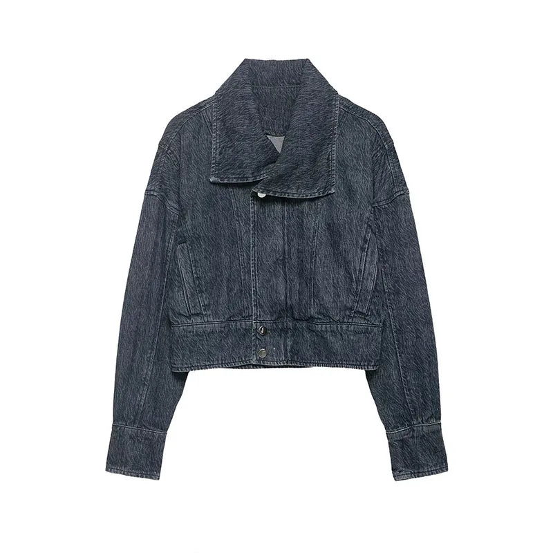 High Quality Women Denim Jacket Casual Fashion Button Style Polyester Denim Jacket Custom Logo OEM Autumn Streetwear Breathable