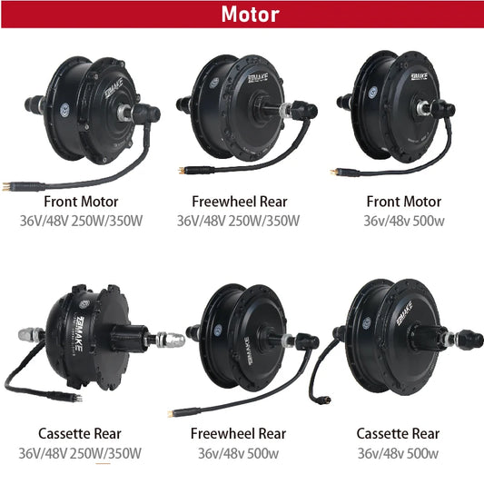 Ebike Motor Kit High Speed Brushless Gear Hub 36V 48V 350W 500W Electric Bike Conversion Front Cassette Rear display P6 ZEMAKE
