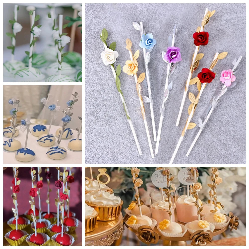24Pcs Guitar Rock Music Theme Cake Cupcake Toppers Happy Birthday Wedding Party Baby Shower Cake Inserts Sticks Cake Decor
