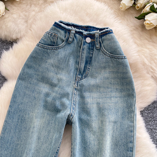 2025 Autumn Vintage Jeans Women Print High Waist Denim Pants Girls Outdoor Pants Wholesale