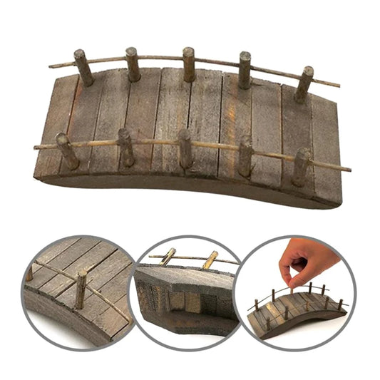 1:12 Dollhouse Mini Wooden Arch Bridge with Railings Miniatures Fairy Garden Miniature Craft for Micro Landscaping