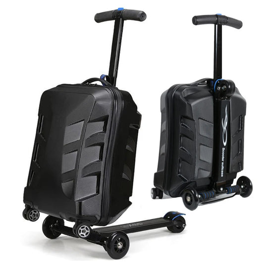 Fashion Originality Skateboard Luggage Bag Men Women Riding Suitcase On Wheels Scooter Carry on Travel Luggage Trolley Valise