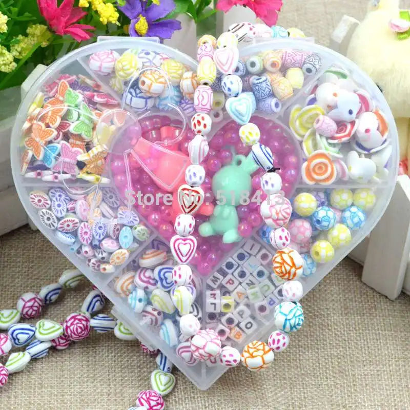 Pupils Beaded Material Box Of Homemade Hand String Necklace Bracelet Ring Send Children 12 Years Old Girl A Birthday Present