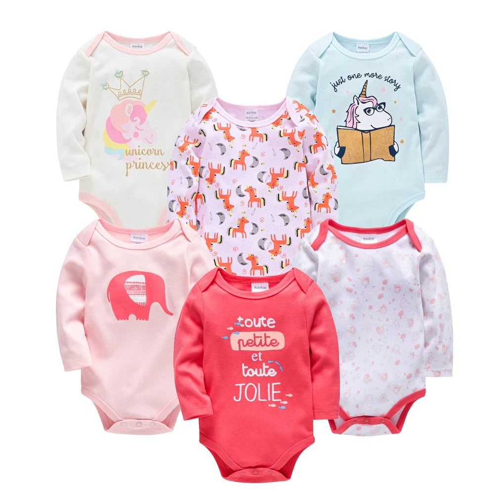 3/6 pcs a set Kavkas Fashion Baby Boys Clothes Set Cotton Soft Long Sleeve Autumn Boy Girls Bodysuit Newborn Toddler Body bebe