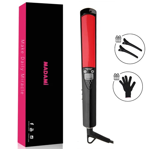 MCH Titanium Flat Iron 480F High Temperature 2 IN 1 Hair Straightener Curler Professional Wide Plates Keratin Treament Irons