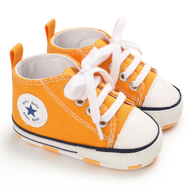 Canvas Sneakers Baby Boys Girls Shoes First Walkers Infant Toddler Anti-Slip Soft Sole Classical Newborn Baby Shoes 0-18 Months