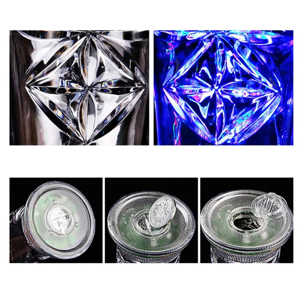 Hot Sales Snowflake LED Flashing Color Change Water Activated Light up Beer Whisky Cup Mug
