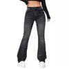 2025 Women's Spring and Summer New Slim-fit Casual Jeans High Waist Flared Anti-Wrinkle Pants