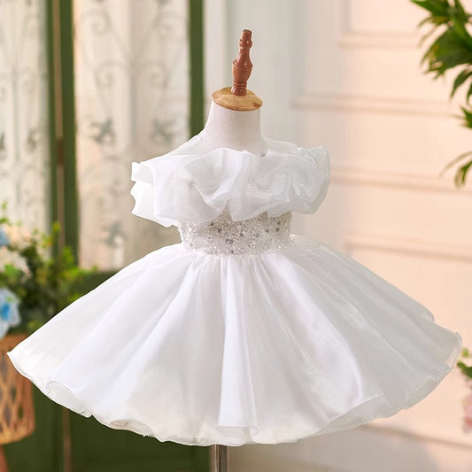 One Year Old Celebration Dress Light Luxury Minority High-end Flower Girl Wedding