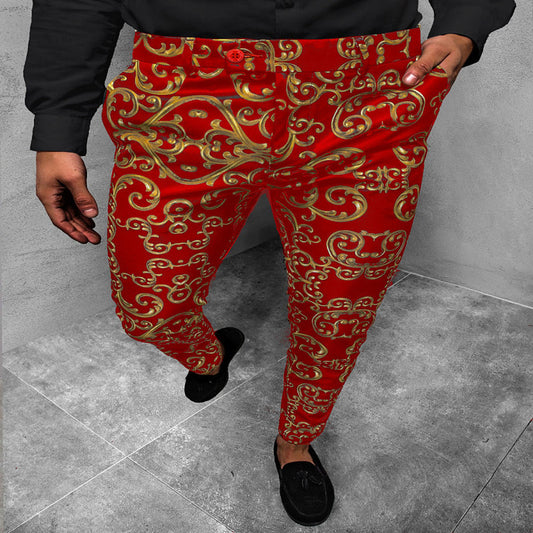 Spring and Autumn Men's Pants 2025 New Style Boys' 3D Printed European and American Casual Trousers Youth Cotton Pants in Stock