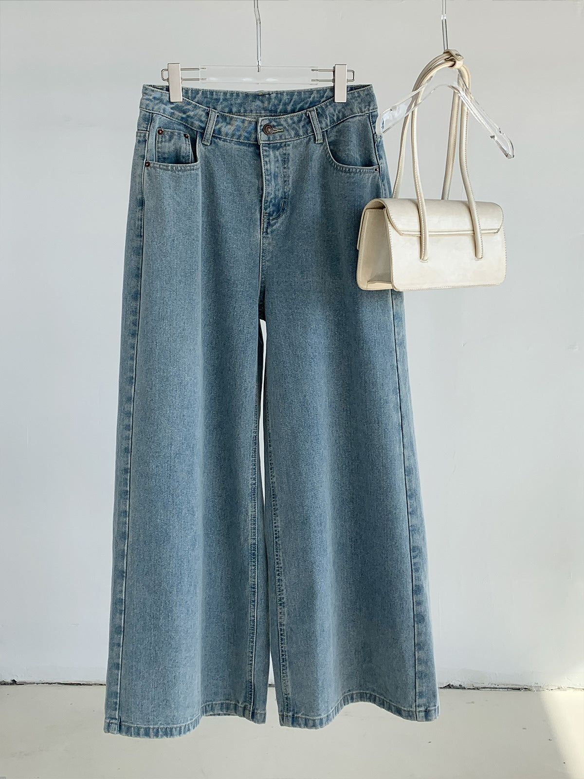 Dorothy Spring South Korea Vintage Washed Low-rise Loose Wide-leg Dash Jeans Women's All-match Casual Pants
