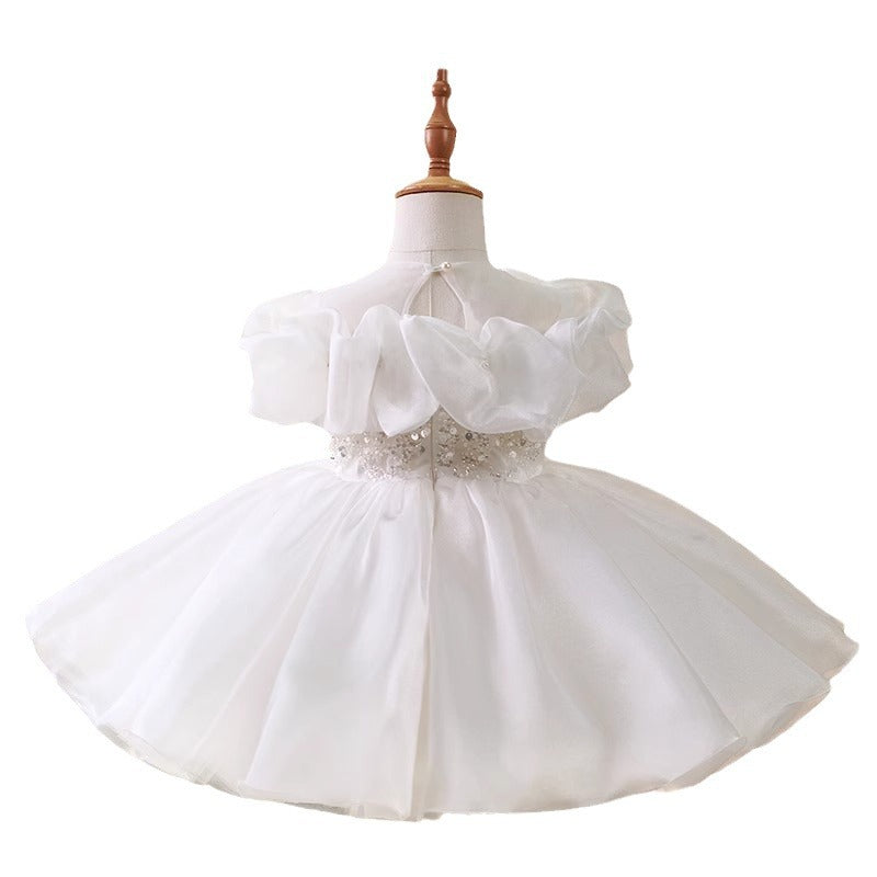 One Year Old Celebration Dress Light Luxury Minority High-end Flower Girl Wedding
