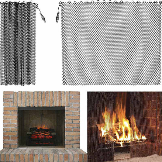 Fireplace Mesh Curtain Prevent Damage To Fireplace Floor Fireplace Screen Tool