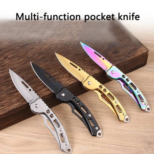 Colorful Keychain Folding Knife | Stainless Steel Blade | Compact Outdoor Carry