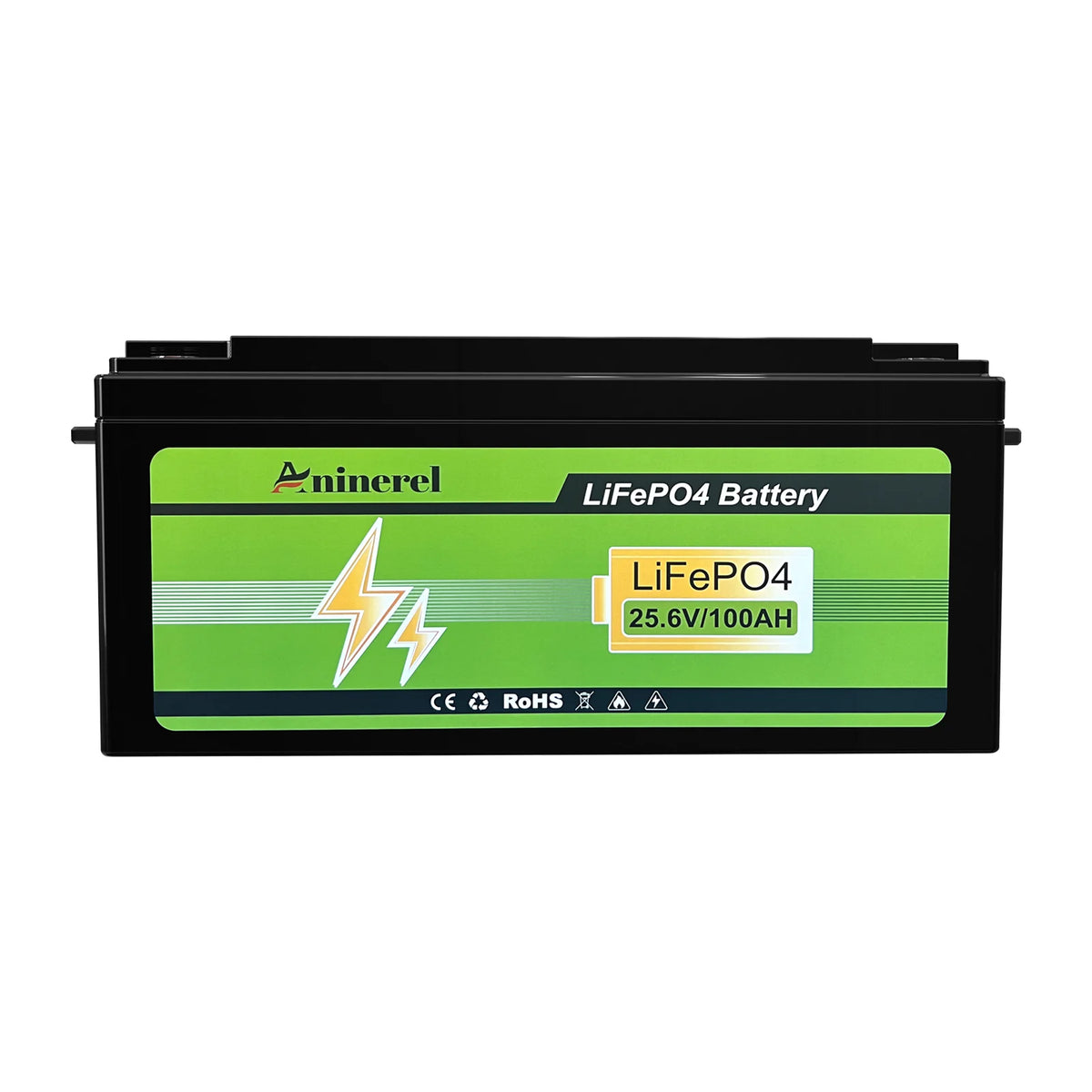 Aninerel 3840Wh 12V 300AH 24V 100Ah 2560Wh Lithium LiFePO4 Battery with 100A BMS Perfect for RV Golf Cart Solar Power System Trolling Motor