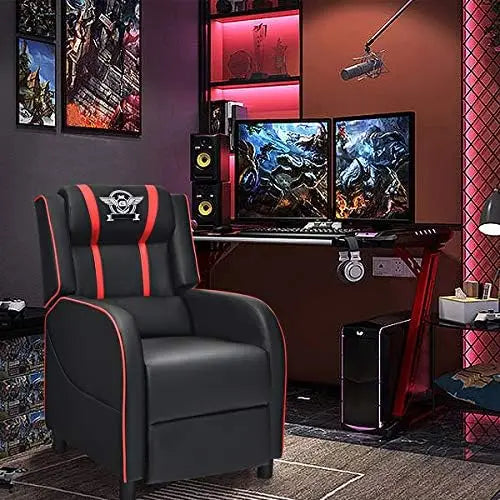 (Local US Inventory)Adjustable Massage Gaming Recliner Chair for Adults Ergonomic Leather Lounge a with Footrest Remote Control
